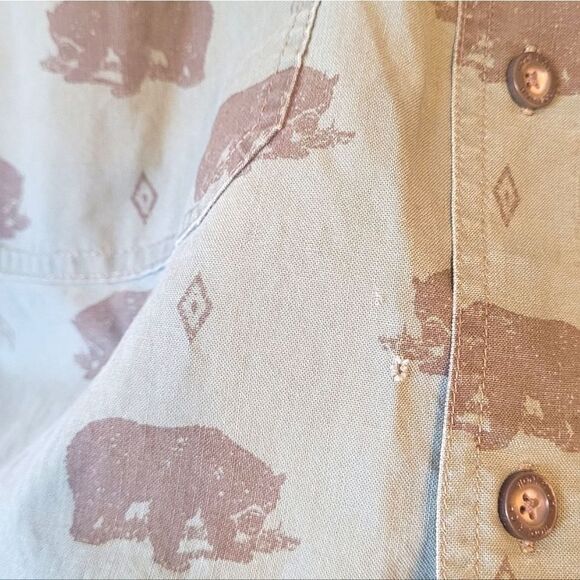 Woolrich Men's Olive Green Bear Button Down Shirt Size XL - Picture 4 of 6